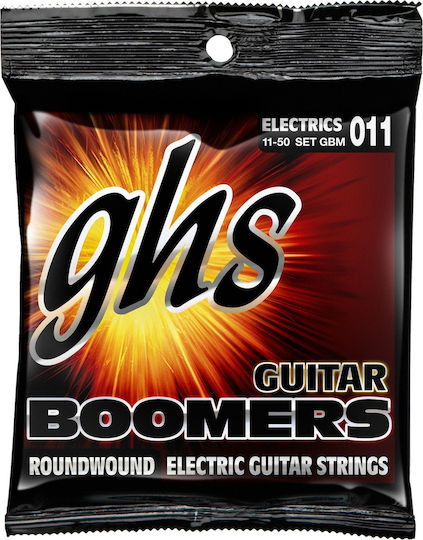 GHS Strings Boomers 6-String Set of Nickel Plated Steel Electric Guitar Strings 11 - 50 Inches Medium