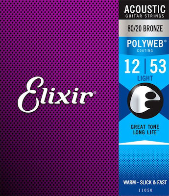 Elixir Πλήρες Σετ 80/20 Bronze Χορδών για Ακουστική Κιθάρα Polyweb