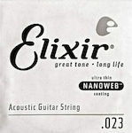 Elixir Single Bronze String for Acoustic Guitar Nanoweb