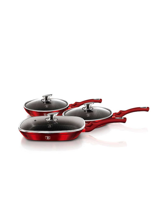 Berlinger Haus Metallic Line Pfannen-Set Burgundy Collection BH-6189 3Stück