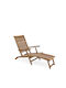Deckchair Wooden Noemi Brown 163x58x89.5cm.