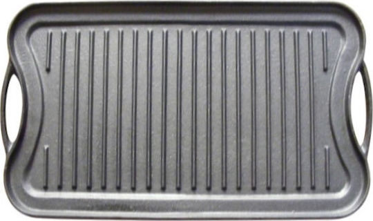 Baking Plate Double Sided with Cast Iron Flat & Grill Surface 51x26x2cm