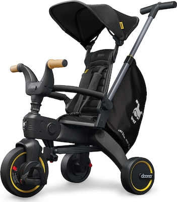 Doona Liki Trike S5 Kids Tricycle Foldable With Sunshade, Storage Basket & Push Handle for 10+ Months Black