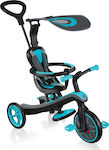 Globber Trike Explorer Kids Tricycle Foldable, Convertible, With Push Handle & Sunshade for 10+ Months Turquoise