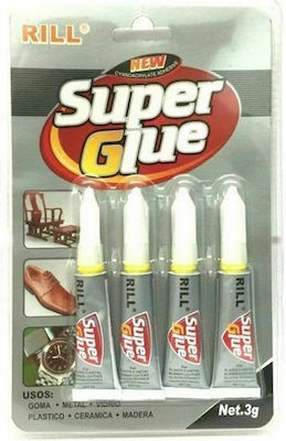 Rill Κόλλα Gel Στιγμής Super Glue 4τμχ 3gr