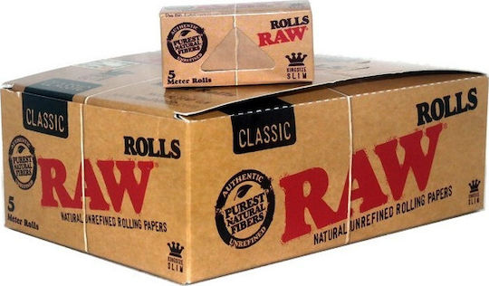Raw Classic Zigarettenpapierrollen Schlank King Size 5m 24Stück