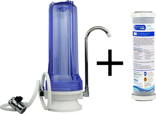 QWaterFilters CTC1 Wasserfiltrationssystem Arbeitsplatte mit Ersatzfilter Matrikx CTO 5 μm TR.0003.2