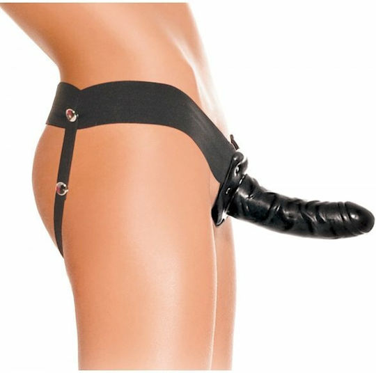 Pipedream Fetish Fantasy Series For Him or Her Hollow Strap-On Harness με Dildo 15cm σε Μαύρο Χρώμα