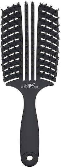 Sibel L-version Proflex Brush Hair for Hair Styling Black