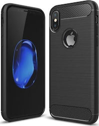 Hurtel Carbon Flexible Silicone Back Cover Black (iPhone X / Xs)