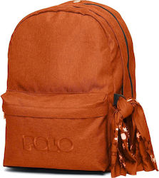 Polo Original Double 600D Σχολική Τσάντα Πλάτης Γυμνασίου - Λυκείου σε Πορτοκαλί χρώμα Μ32 x Π23 x Υ40εκ 2021