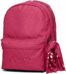 Polo Original Double 600D Σχολική Τσάντα Πλάτης Γυμνασίου - Λυκείου σε Φούξια χρώμα 30lt 2020