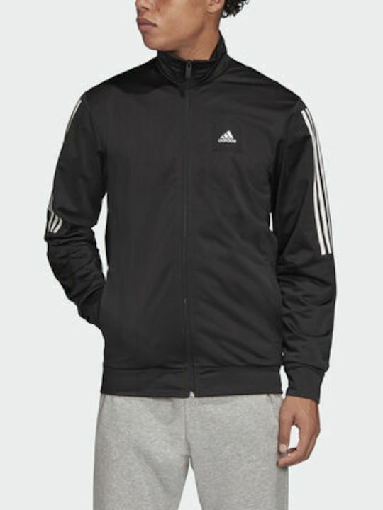 Adidas Tricot Jachetă cu fermoar pentru bărbați cu buzunare Neagră