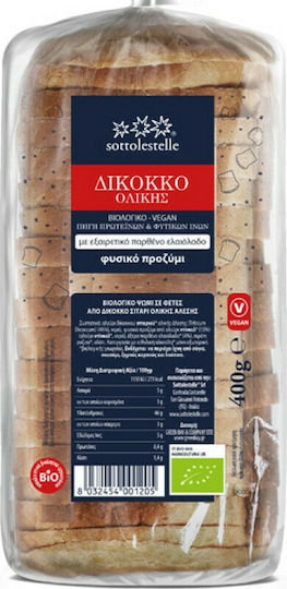 Sottolestelle Ψωμί του τοστ από Δίκοκκο Σιτάρι Ολικής σε Φέτες 400gr