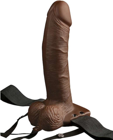 Pipedream Fetish Fantasy Harness με Dildo 20cm και Δόνηση σε Καφέ Χρώμα