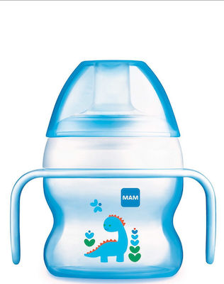 Mam Starter Cup Dino Cana de antrenament Plastic cu mânere Blue Dinosaur pentru 4m+m+ 150ml