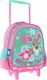 Animal Planet Deer School Bag Trolley Kindergarten Pink with Water Bottle Holder 8Liters