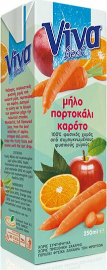 Viva Băutură din Fructe Suc Portocală / Măr / Morcov 250ml 1buc