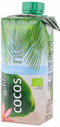 Aqua Verde Βιολογικός Χυμός Καρύδα Χωρίς Ζάχαρη 330ml