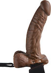 Pipedream Fetish Fantasy Series Hollow Strap-On with Balls Harness with Dildo 18cm Brown