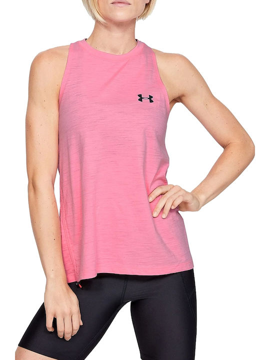 Under Armour Charged Cotton Adjustable Women's Athletic Cotton Blouse Sleeveless Pink
