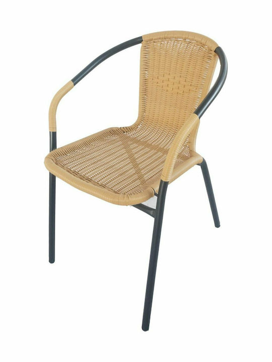 Metallic Outdoor Chair Mercury Beige 54x61x73cm