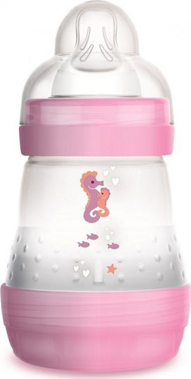 Mam Πλαστικό Μπιμπερό Easy Start Anti-Colic Deep Sea Κατά των Κολικών με Θηλή Σιλικόνης για 0+ μηνών Ροζ Ιππόκαμποι - Ροζ 160ml