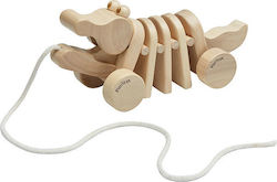 Plan Toys Slide Toy Κροκόδειλος που Κινείται made of Wood with Sounds for 12++ Months