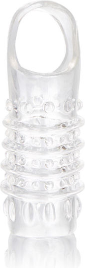 Calexotics Girth Enhancer Soft Textured with Scrotum Support 11cm Clear