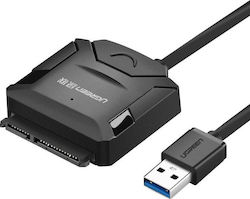 Ugreen Αντάπτορας SATA to USB 3.0 5Gbps Data Transfer HDD SSD Black (20611)