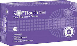 Bournas Medicals Touch Vinyl Examination Gloves Powder Free Transparent 100pcs
