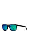 Horsefeathers Keaton Men's Sunglasses with Black Plastic Frame and Green Polarized Mirror Lens AM082B