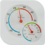 Αναλογικό Θερμόμετρο & Υγρασιόμετρο Εσωτερικού & Εξωτερικού Χώρου Θερμόμετρo & Υγρασιόμετρo Επιτοίχιο για Χρήση σε Εσωτερικό & Εξωτερικό Χώρο