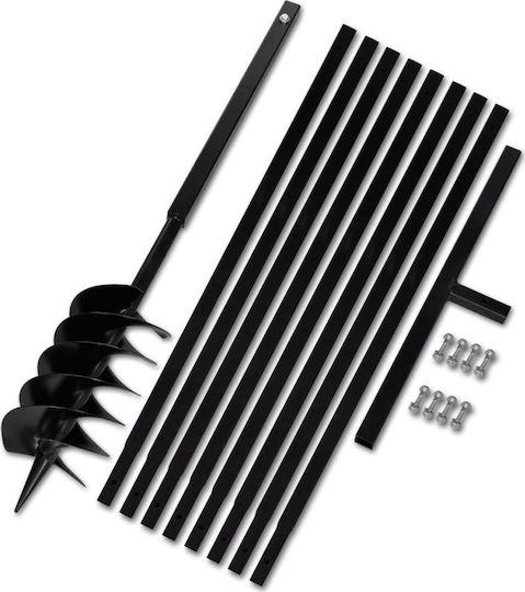 vidaXL Burghiu De Mână Cu Mâner De 150 Mm Și Tub De Extensie Din Oțel De 9 M 270528