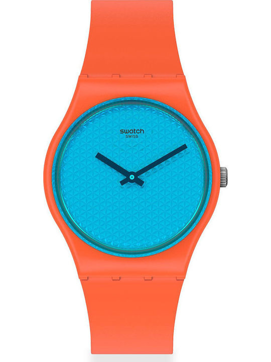Swatch Urban Мъжки Часовник 34мм На Батерия с Оранжев Каучуков Каишка