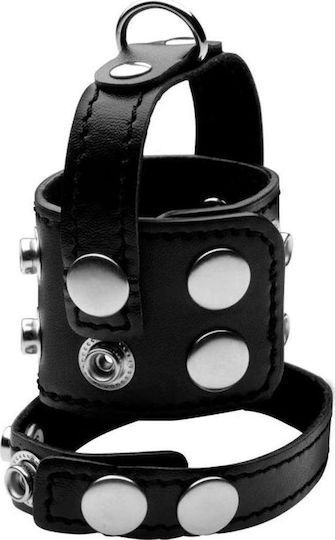 XR Cock Strap Ball Stretcher Ring Schwanz Metallisch Schwarz