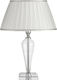 Ondaluce Ravel Metal Table Lamp for Socket E14 with White Shade and Transparent Base