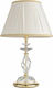 Ondaluce Crystal Table Lamp for Socket E27 with White Shade and Transparent Base