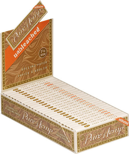 Pure Hemp Unbleached Χαρτάκια Στριφτού Τσιγάρου 1+1/4 50 φύλλα 25τμχ