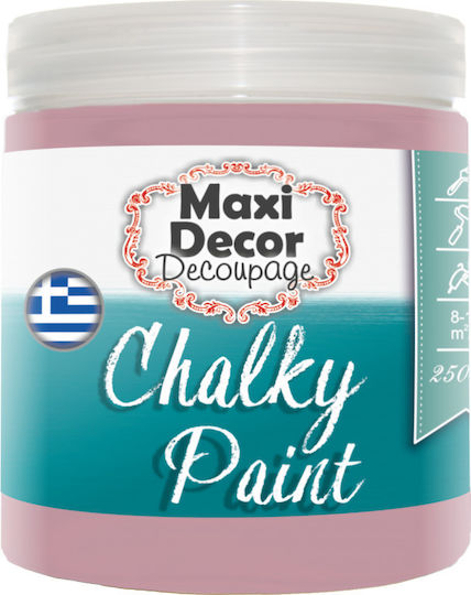 Maxi Decor Chalky Paint Χρώμα Κιμωλίας 518 Σάπιο Μήλο Μήλο Ροζ 250ml CHP-518-250