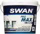 Swan Pro Max Acrylic Πλαστικό Χρώμα για Εξωτερική Χρήση Μαύρο 9lt