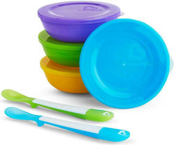 Munchkin Set de hrană Love A Bowls din plastic cu bază antiderapantă Multicolor 10buc pentru 4+ luni