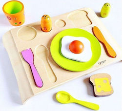 Classic World Cooking Toy / Kitchen Utensils Breakfast Tray made of Wood 15pcs