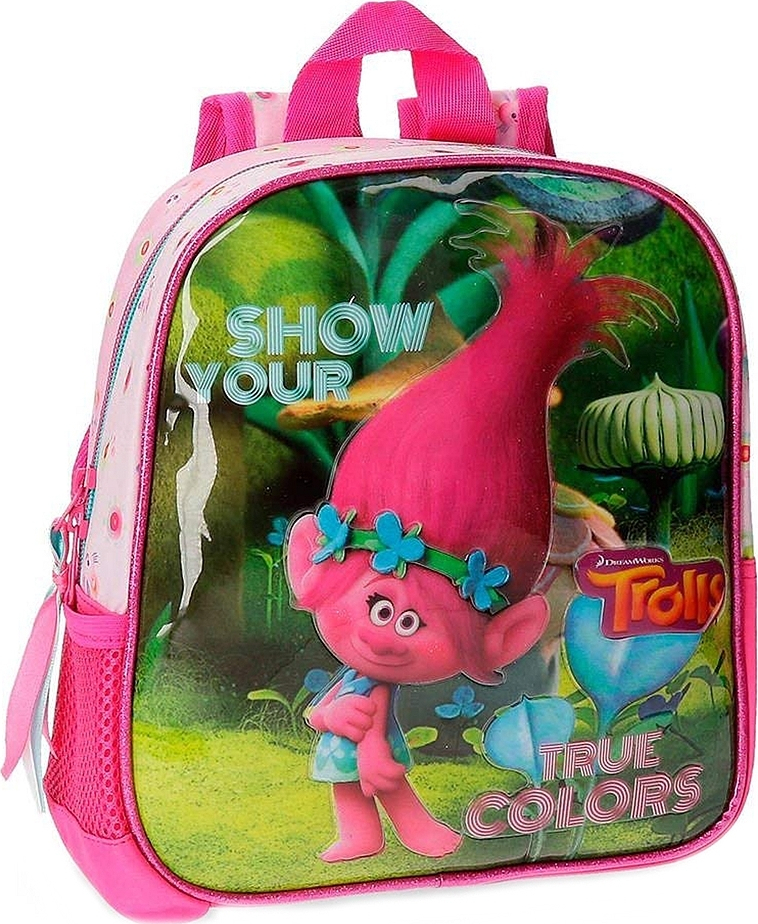 Trolls True Colors Σχολική Τσάντα Πλάτης Νηπιαγωγείου σε Ροζ χρώμα