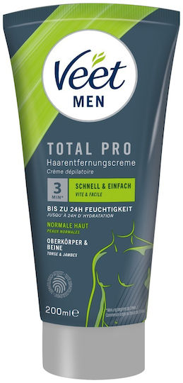 Veet Total Pro Κιτ Αποτρίχωσης για Σώμα, Στήθος, Πόδια, Πλάτη & Μασχάλες 200ml