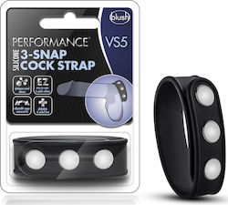 Blush Performance VS5 Silicone 3-Snap Cock Strap Black Blush Performance VS5 Silicone 3-Snap Cock Strap Black