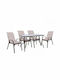 Outdoor Dining Set 5 Pieces Brown with Pillows