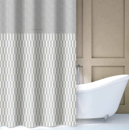 Guy Laroche Accordo Κουρτίνα Μπάνιου με Τρουκς 240x185 cm Silver