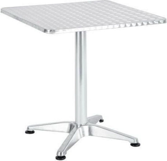 Τραπέζι Μπαρ Καφενείου Callisto 60x60x70 Ασημί