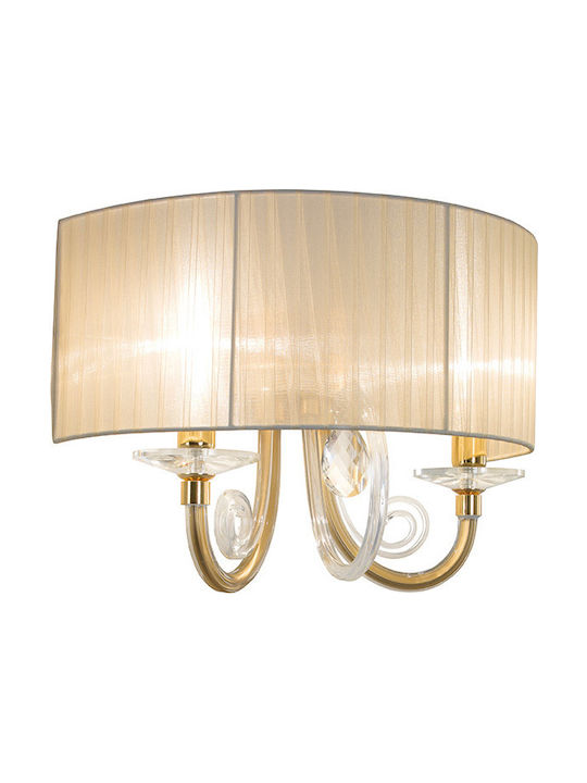 Ondaluce Castro Lamp Wall Gold 44x23x30cm